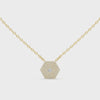 Video of 0.60 CTW Round Cut Lab Grown Diamond Hexagon Cluster Pendant in Yellow Gold.