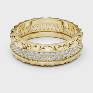 360 degree video of 0.9 CT round two-row lab grown diamond eternity band