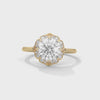2 Carat Round Cut Lab Grown Diamond Engagement Ring – 360° Video, Floral Halo | Luzora Jewels