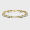 Video of yellow gold S-link round diamond tennis bracelet
