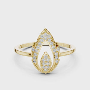 360 degree video of 0.14 CT open marquise lab grown diamond ring