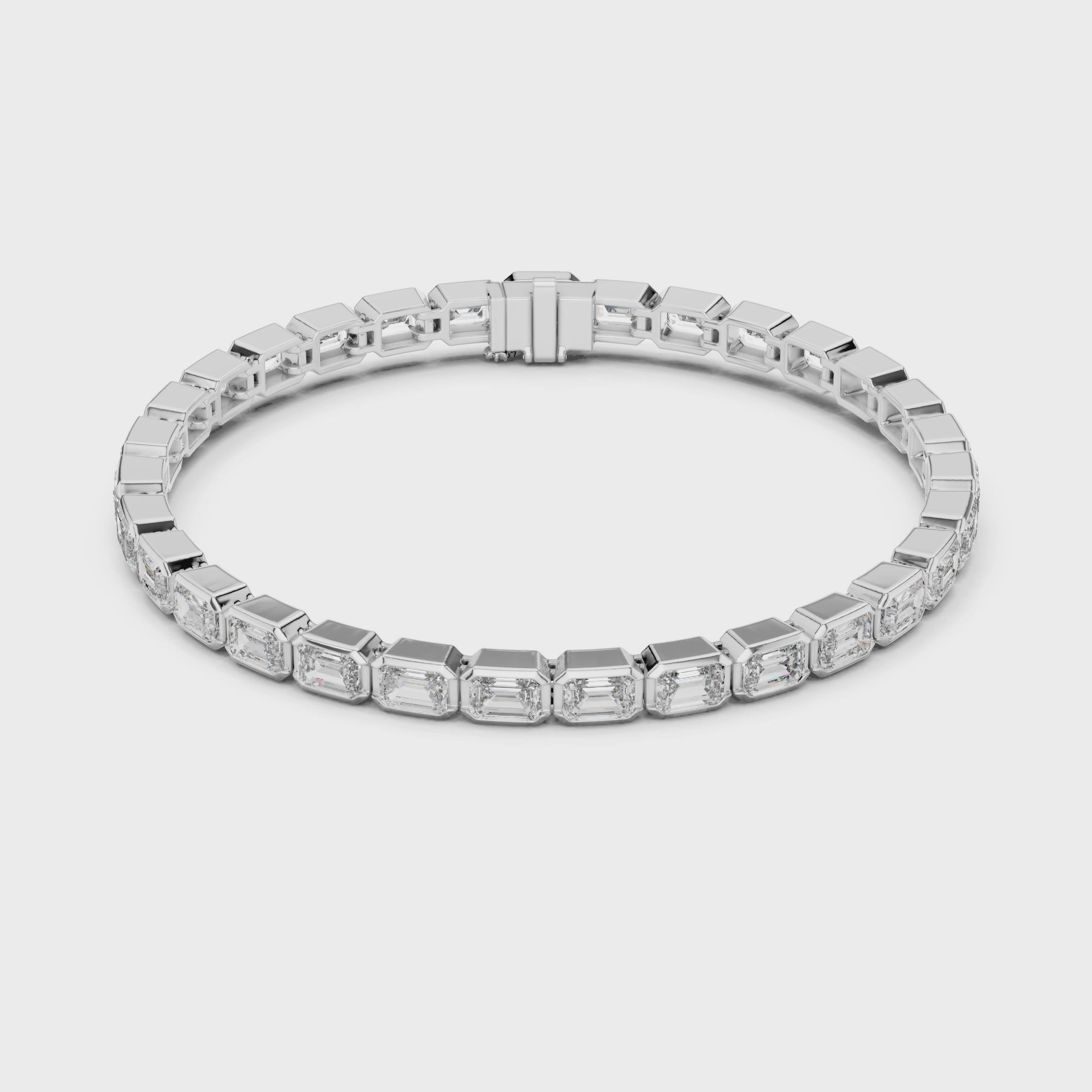 Emerald-Cut Lab Diamond Eternity Bracelet