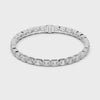 Close-up video of the emerald cut lab grown diamond eternity tennis bracelet clasp and setting