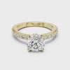 360 degree video of 1.1 CTW round hidden halo lab grown diamond engagement ring