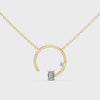 0.98 CTW emerald-cut and round lab-grown diamond open circle pendant video showcasing sparkle and design.