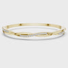 Video of yellow gold twisted diamond bangle bracelet