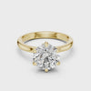 Yellow gold round solitaire lab-grown diamond engagement ring with six-prong setting video