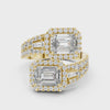 360 degree video of 3.69 CTW emerald cut lab grown diamond engagement ring