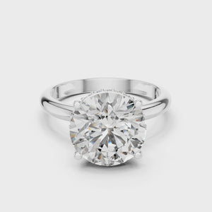 Video of the 3.75 CT round lab grown diamond hidden halo engagement ring in white gold