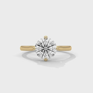 2 Carat Round Cut Lab Grown Diamond Engagement Ring – 360° Video, Tulip Gallery Solitaire | Luzora Jewels