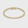 Video of yellow gold baguette lab grown diamond tennis bracelet