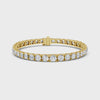 Video of yellow gold graduated lab grown diamond tennis bracelet