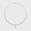 360 degree video of 7.88 CTW round cluster lab grown diamond necklace with pear drop