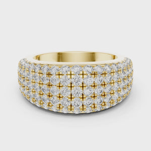 360 degree video of 2.28 CT round pave dome lab grown diamond anniversary band