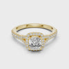 360 degree video of 1.38 CTW cushion cut lab grown diamond engagement ring