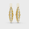 Video of yellow gold lab grown diamond graduated bezel huggie earrings
