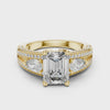 360 degree video of 3.10 CTW emerald cut lab grown diamond engagement ring