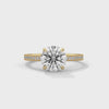 2 Carat Round Cut Lab Grown Diamond Engagement Ring – 360° Video, Pavé Band Solitaire | Luzora Jewels