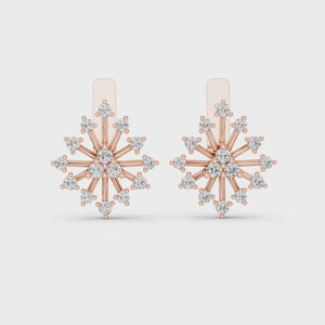 Lab Grown Diamond Starburst Stud Earrings