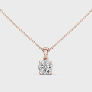 360 Degree Video of 1 CT Round Cut Solitaire Lab-Grown Diamond Pendant in Rose Gold