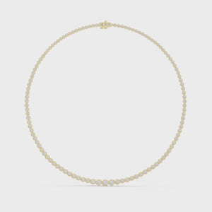 360 degree video of 11.01 CTW graduated round lab grown diamond bezel necklace
