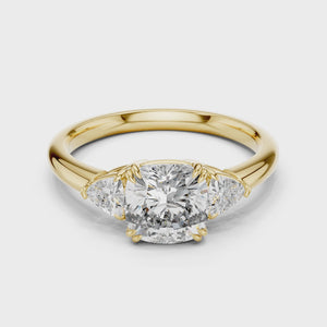 360 degree video of 2.09 CTW cushion cut lab grown diamond engagement ring
