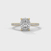 1.75 Carat Oval Cut Lab Grown Diamond Engagement Ring – 360° Video, Pavé Band Solitaire | Luzora Jewels