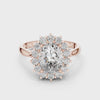 360 degree video of 2 CTW oval halo lab grown diamond engagement ring