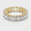 360 degree video of 6 CT emerald cut lab grown diamond full eternity band