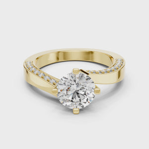 360 degree video of 1.5 CTW round pave solitaire lab grown diamond engagement ring