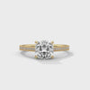 1.75 Carat Cushion Cut Lab Grown Diamond Engagement Ring – 360° Video, Pavé Band Solitaire | Luzora Jewels
