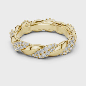 360 degree video of 0.7 CTW round twist lab grown diamond eternity band
