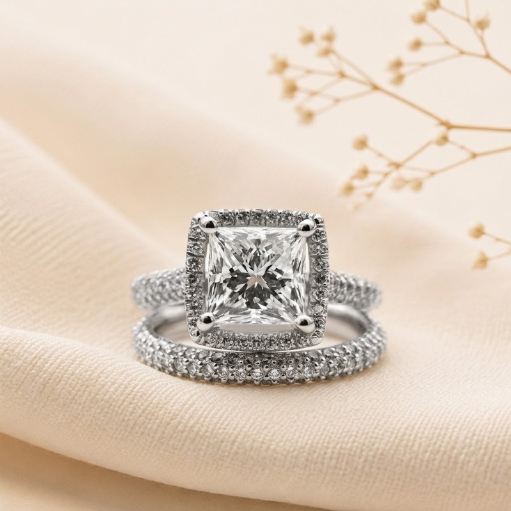 Lab grown diamond engagement ring by Luzora Jewels