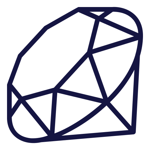 Round Cut diamond shape icon